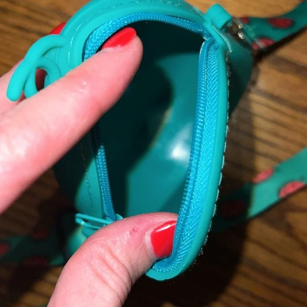 Watermelon silicone crossbody purse with detachable strap. New!